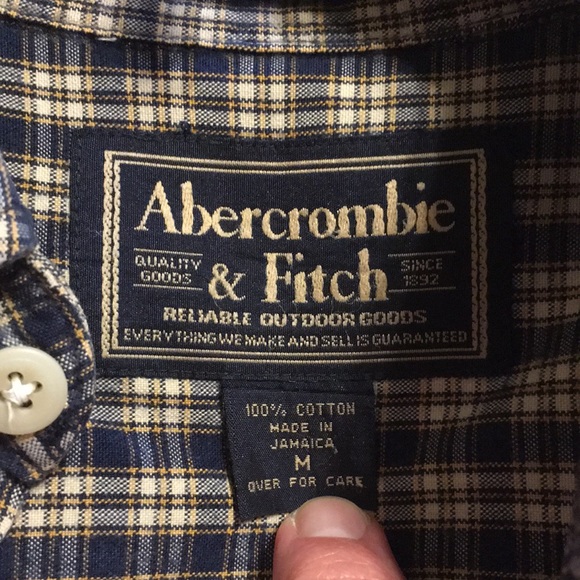 Late 90s Abercrombie & Fitch long sleeve plaid flannel shirt 100% cotton Med EUC - Picture 2 of 5